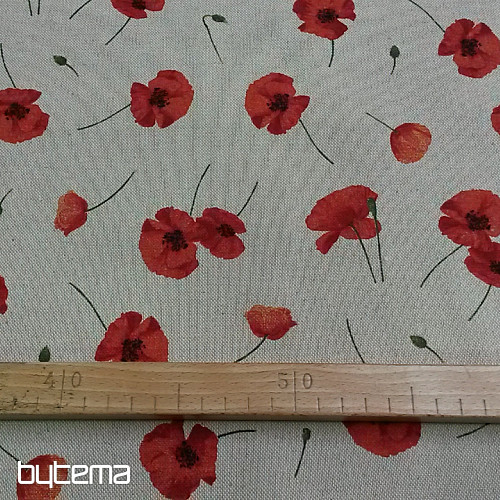 Tissu déco coquelicot POPPY