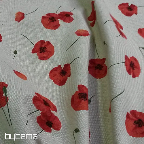 Tissu déco coquelicot POPPY