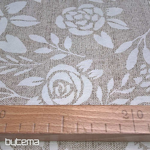 Tissu déco ROSE crème
