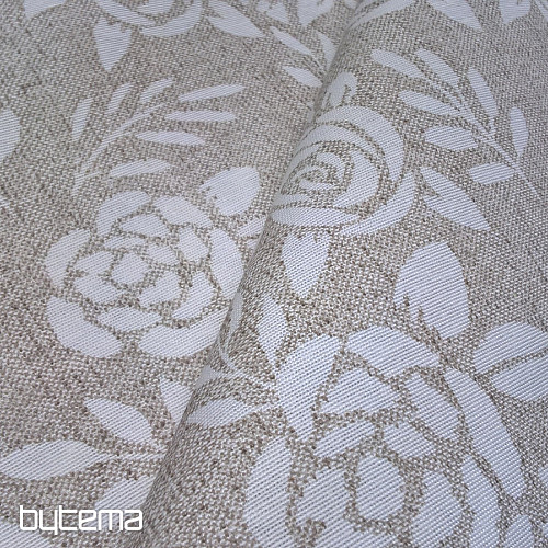 Tissu déco ROSE crème
