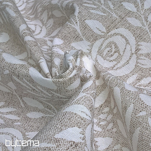 Tissu déco ROSE crème
