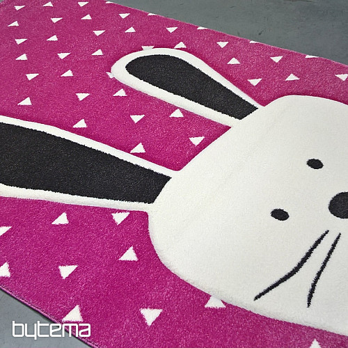 Tapis pièce enfant PASTEL Bunny rose
