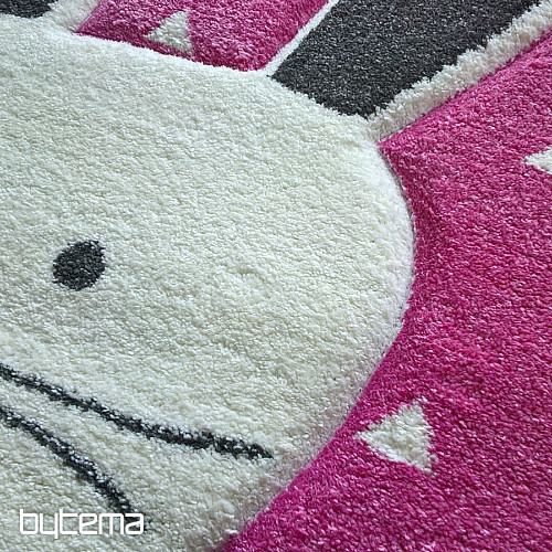 Tapis rond enfant PASTEL Bunny rose
