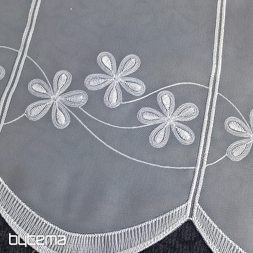 Rideau brodé pour vitrail 11667 fleurs