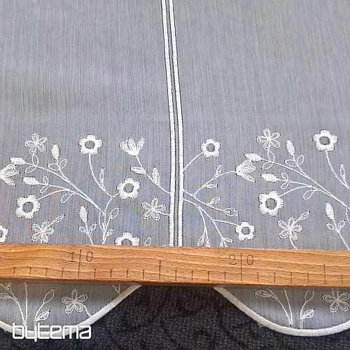 Rideau brodé pour vitrail GERSTER 11648 FLEURS