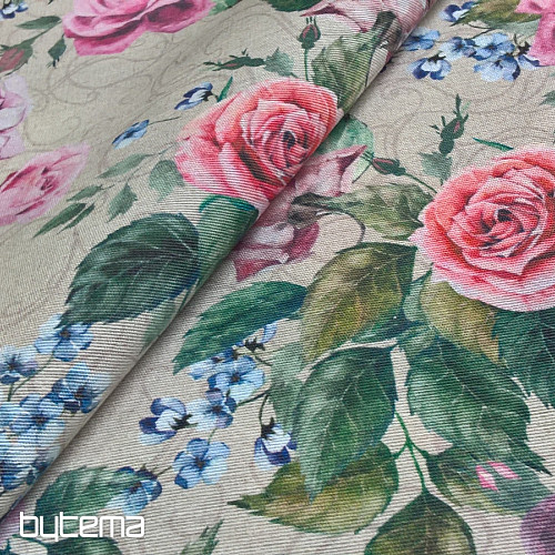 Tissu décoratif LANTANA ROSE