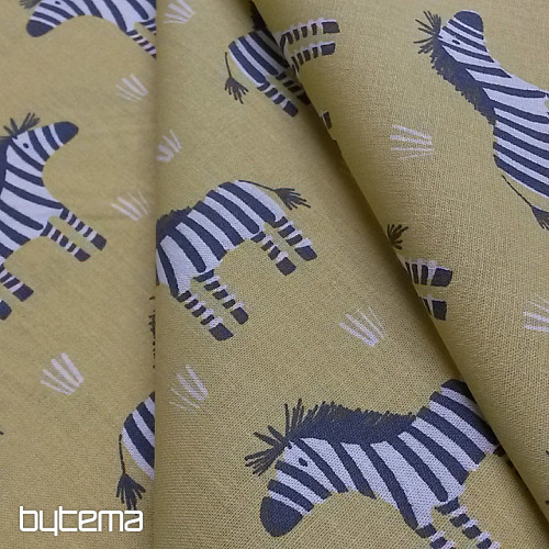 Tissu coton ZEBRA jaune-vert