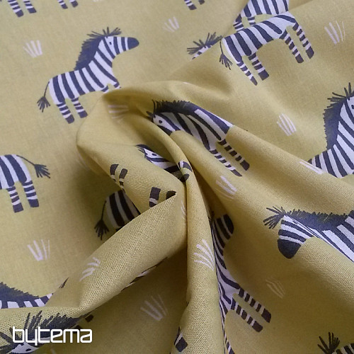 Tissu coton ZEBRA jaune-vert